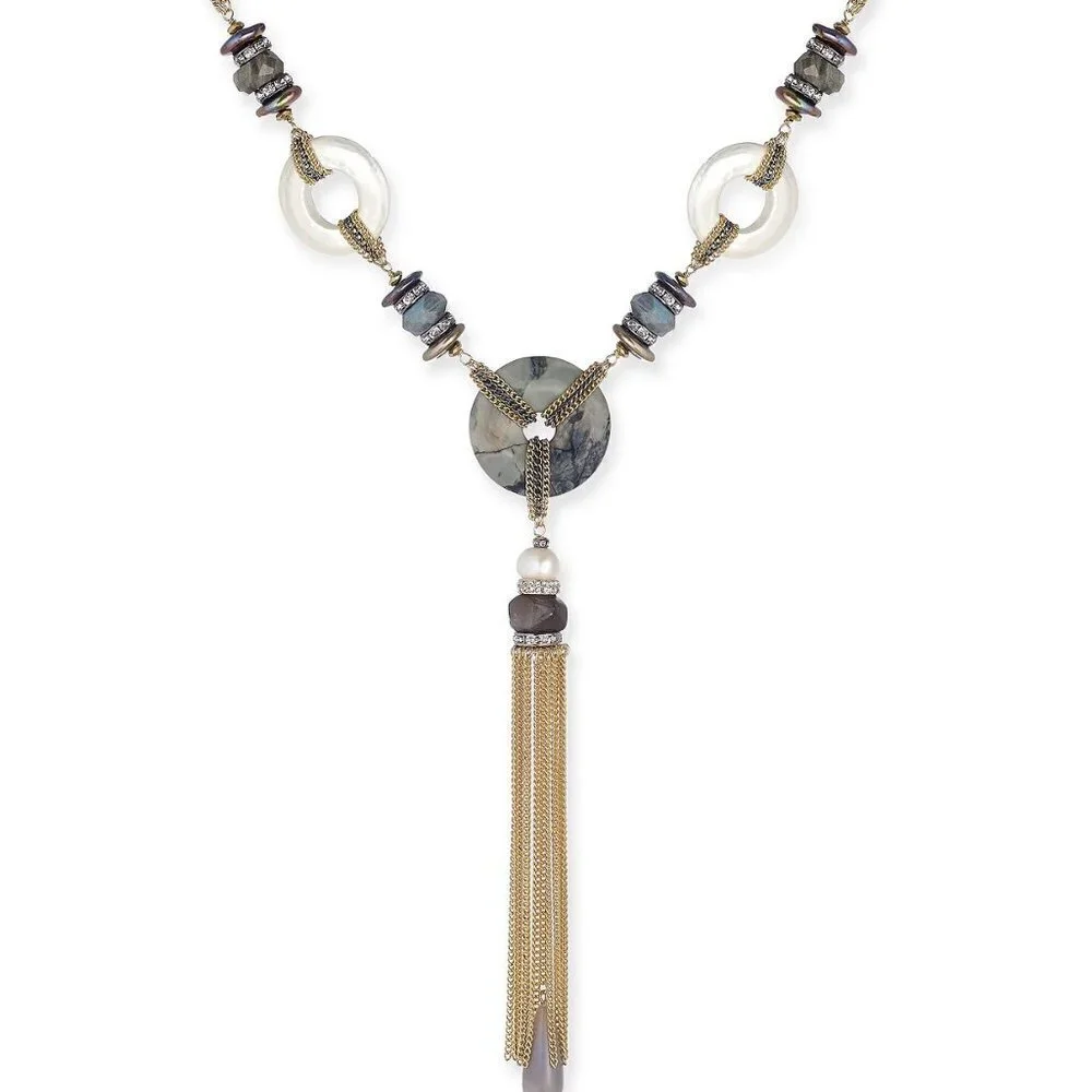 J74 Paul & Pitu Multi-Stone Lariat Necklace